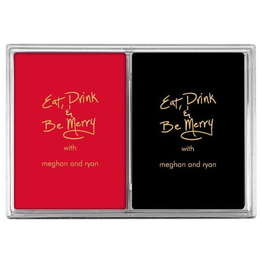 Fun Eat Drink & Be Merry Double Deck Playing Cards